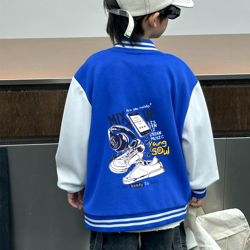 新品上衣儿童棒球2025男童开衫纽扣夹克外套春秋秋冬季新款休闲