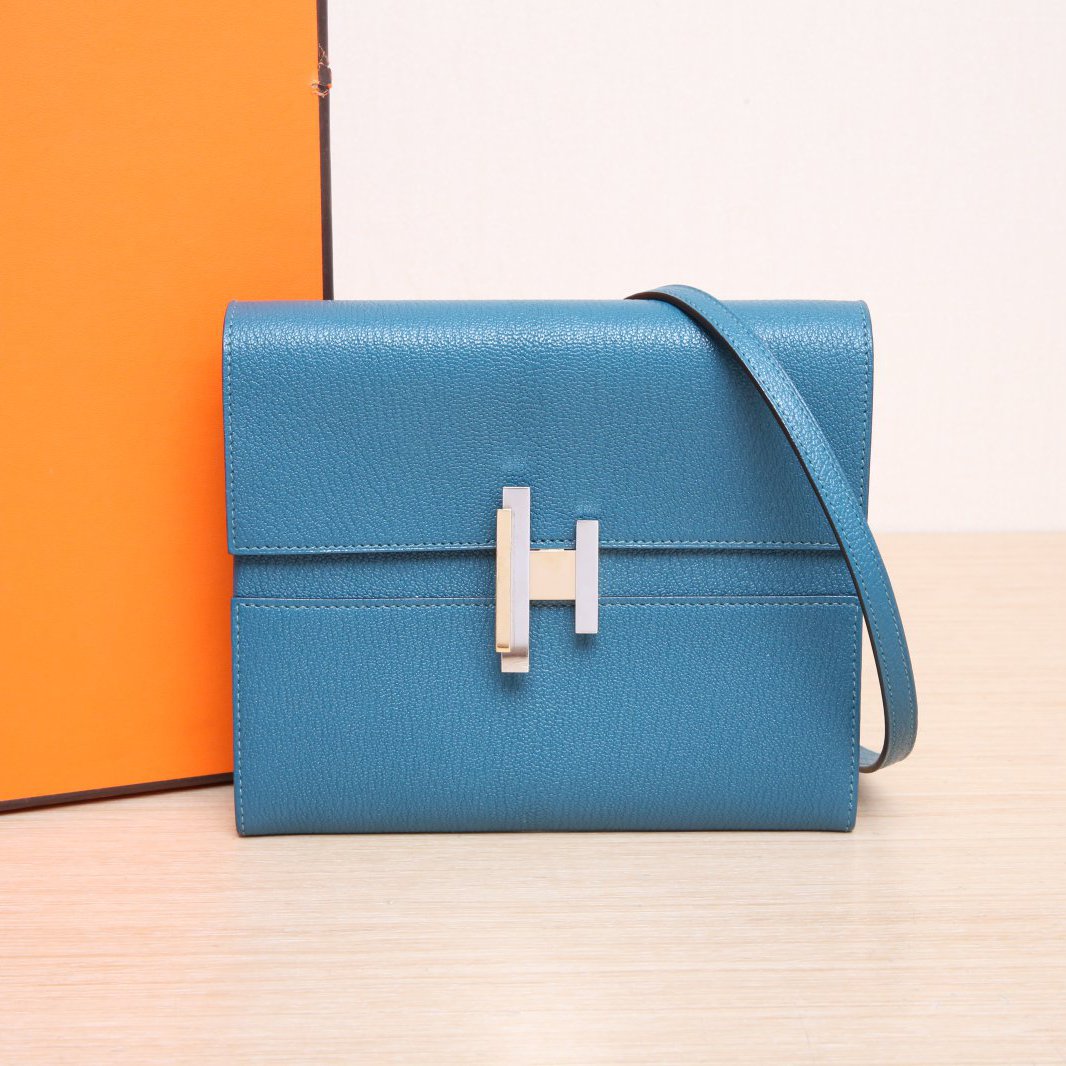 99新 Hermes/爱马仕 【娇】Cinhetic to go 18 7B松石蓝053569