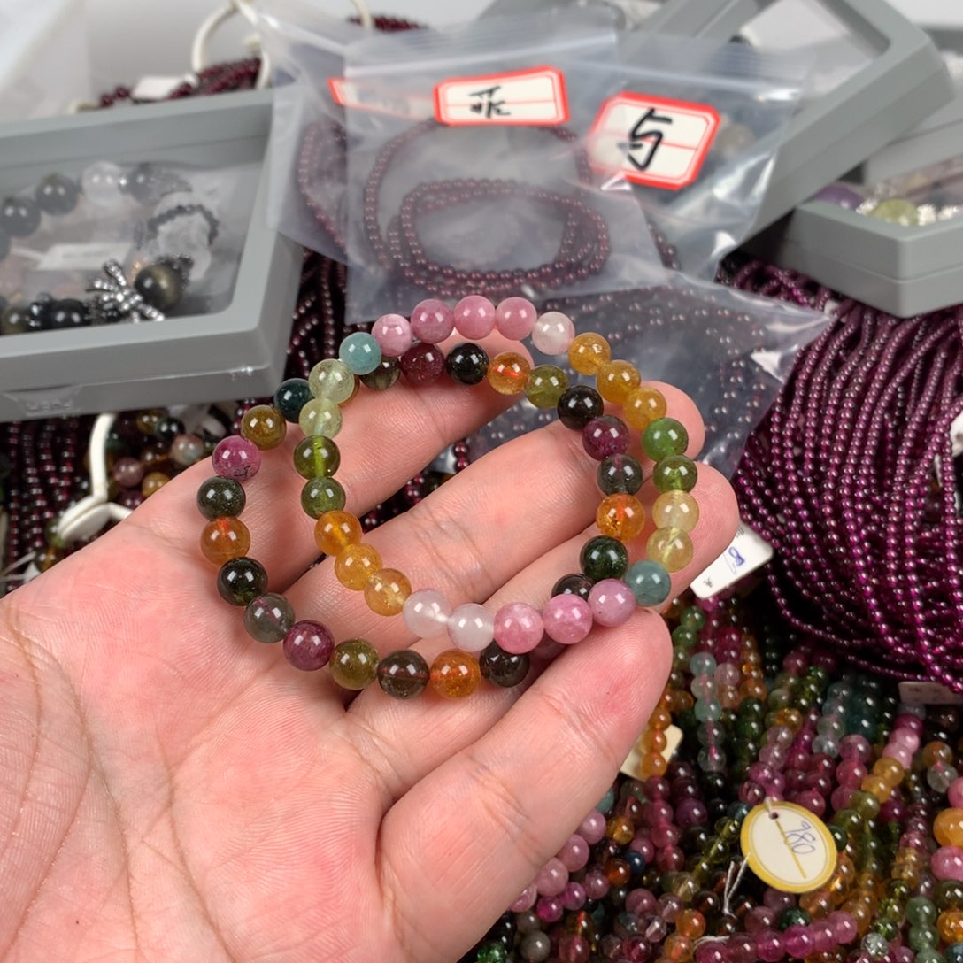 碧玺手链未镶嵌东*碧玺手链两条