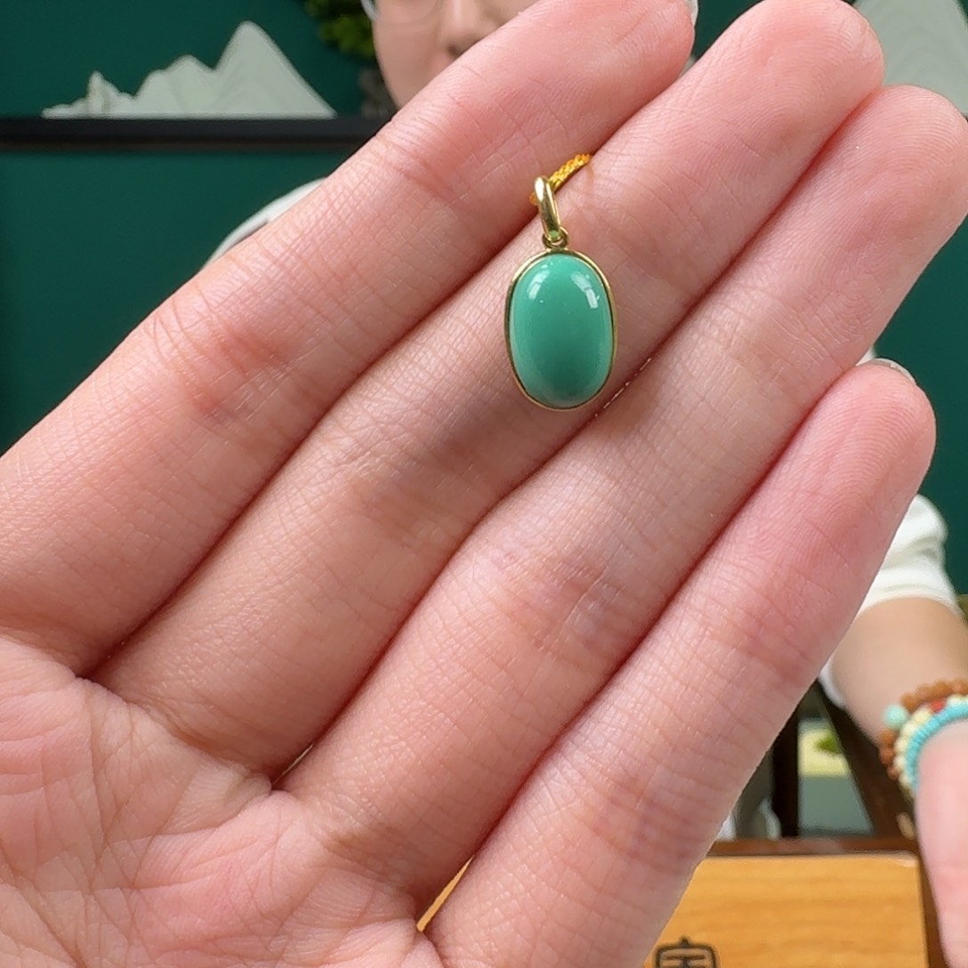 绿松石18K金镶嵌珠宝奇石