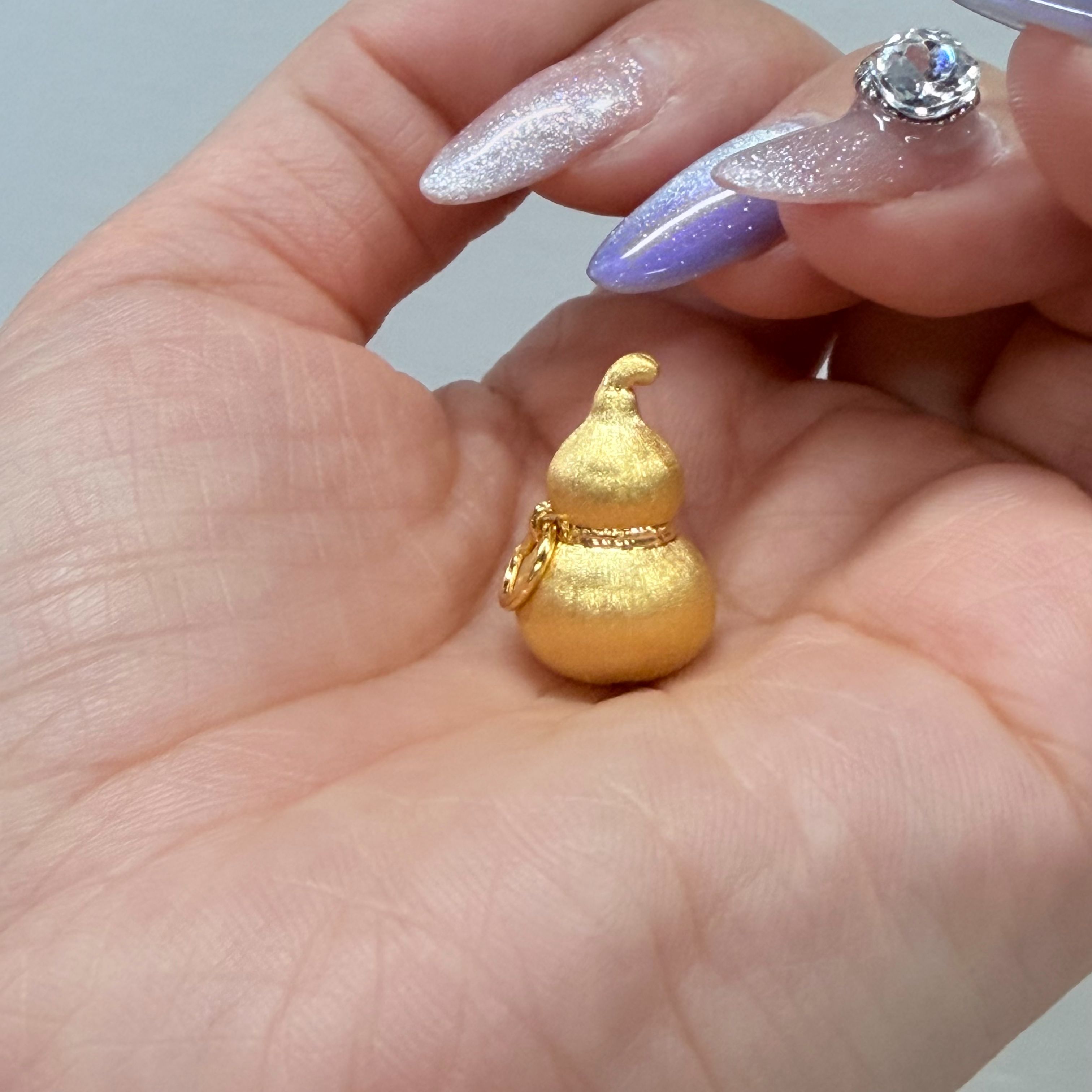 【金吊坠】拉丝大福葫芦吊坠足金999足金5G精致百搭零附加