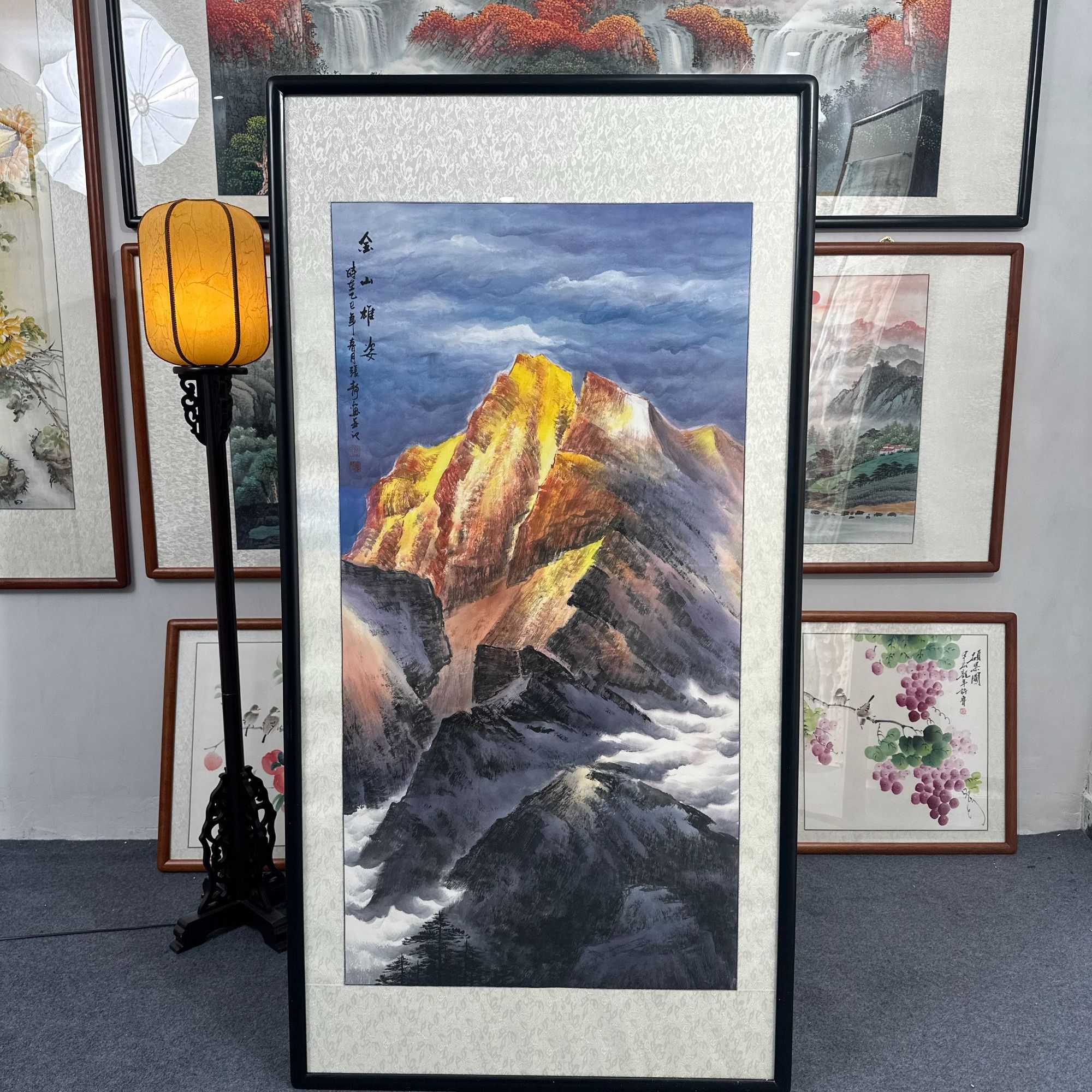 金山雄姿（175X88)玄关背景墙中式国画山水画