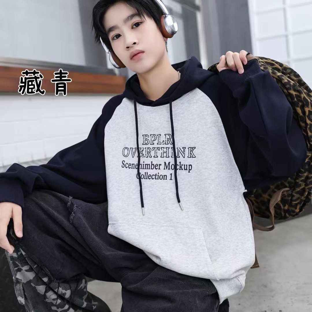 2025秋款男童卫衣圆领帽衫