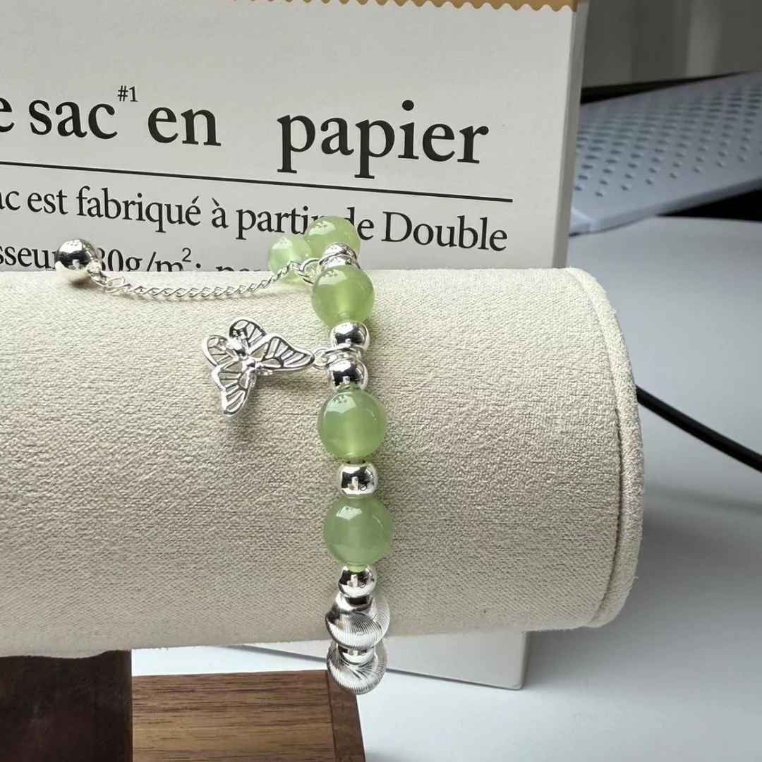 101清新灰月光素款珠宝气质小众手串两世欢女士