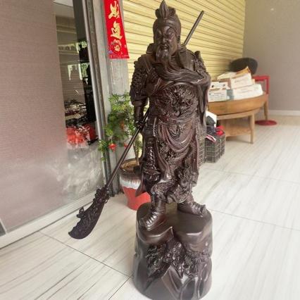 黑檀木1.2木大关公雕刻家居摆件工艺山水花鸟木雕佛像