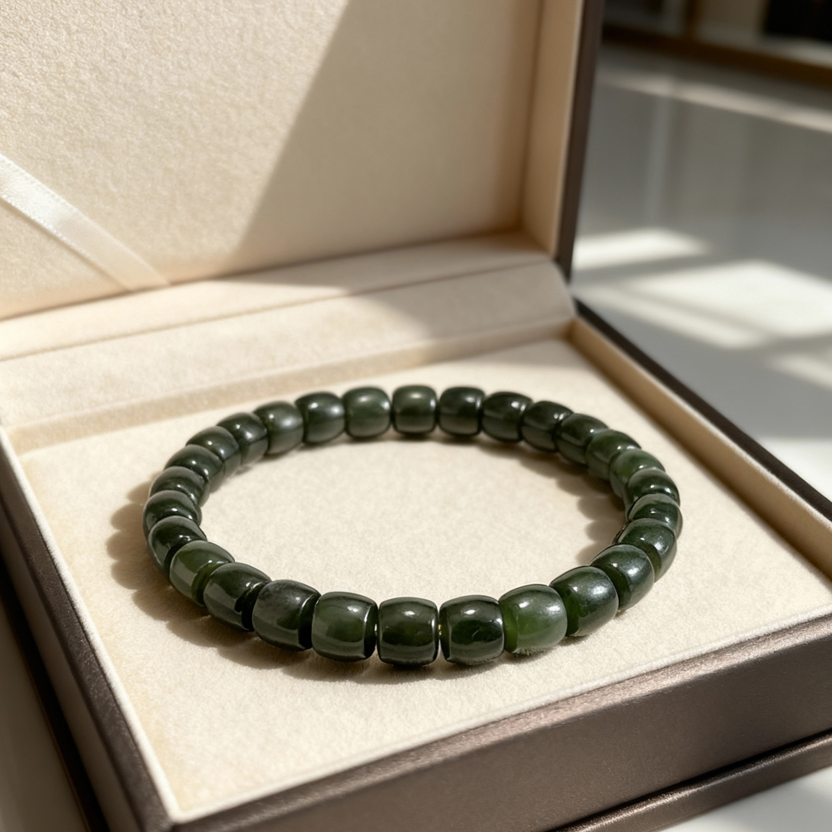 天然和田玉碧玉6MM直切手链小点位多样性发【30-】