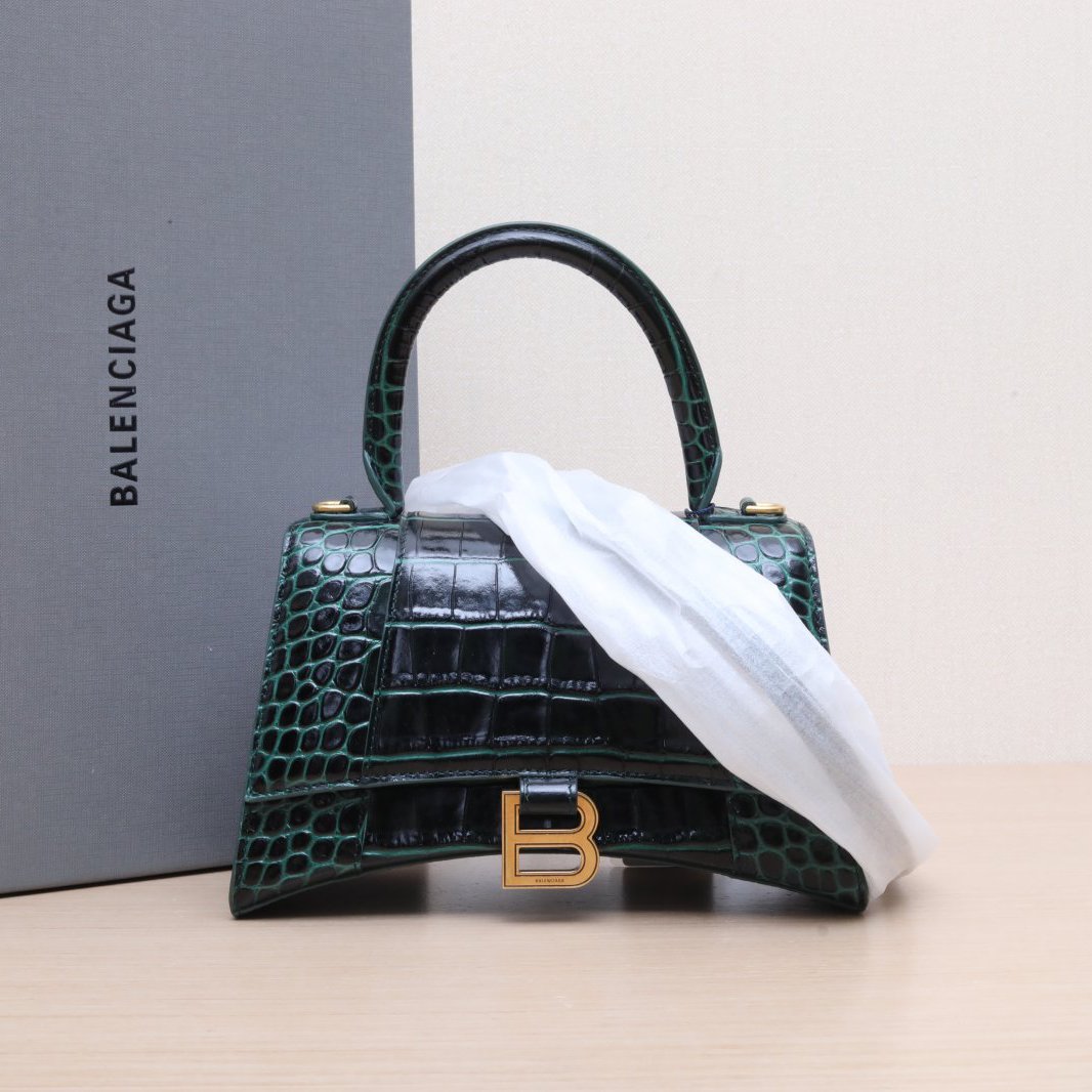 99新 Balenciaga/巴黎世家 【黑黑】沙漏 S码斜挎包 P205742023