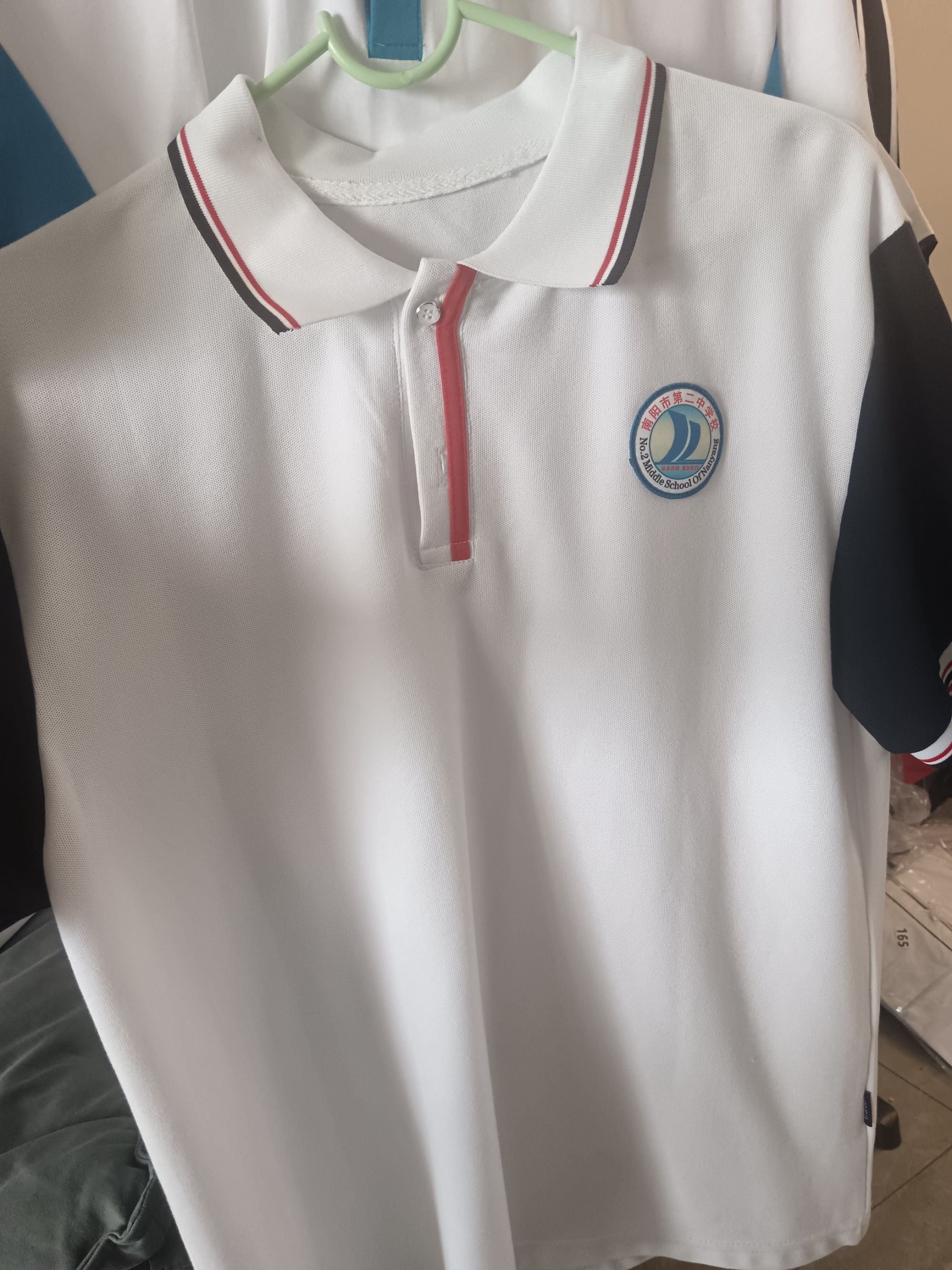 二中学生开学季校服短袖上衣裤子学生纯白色学院风班服翻领T恤