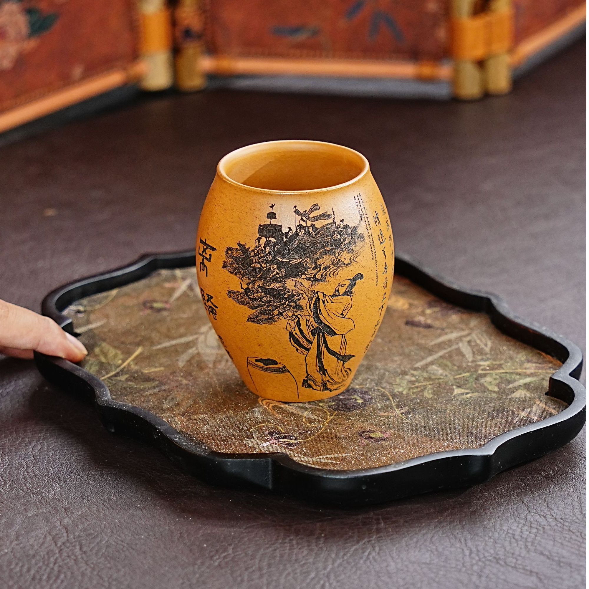 【3113离骚杯】宜兴原矿紫砂全手工高刻绘离骚