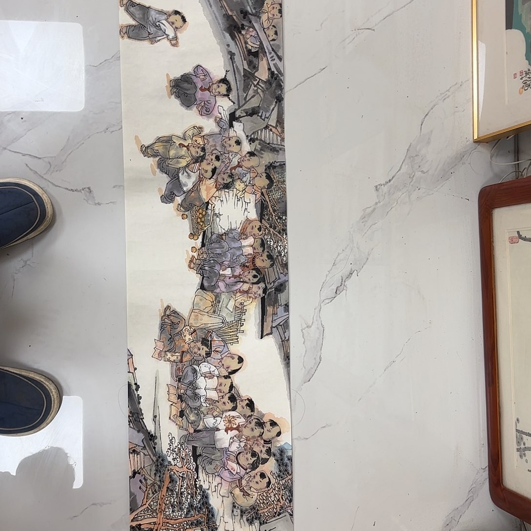 清***社国画手绘人物国品作品