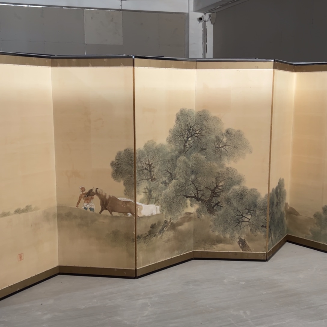 绘画屏风框画茶空间设计