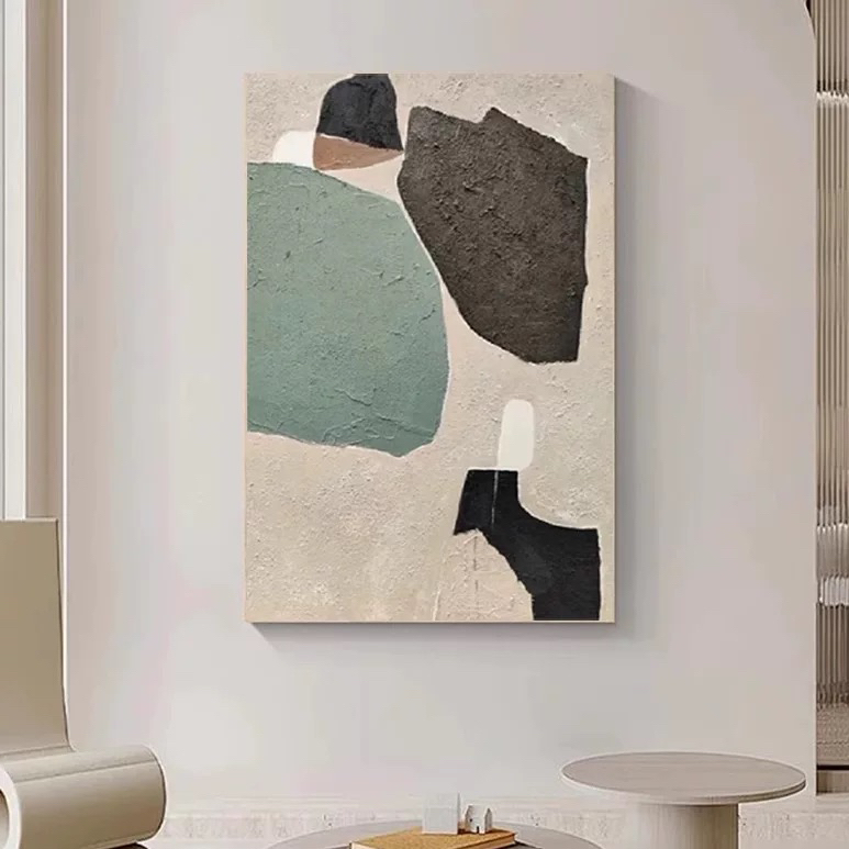 抽象北欧肌理感装饰画轻奢壁画客厅沙发背景墙大幅落地装饰画