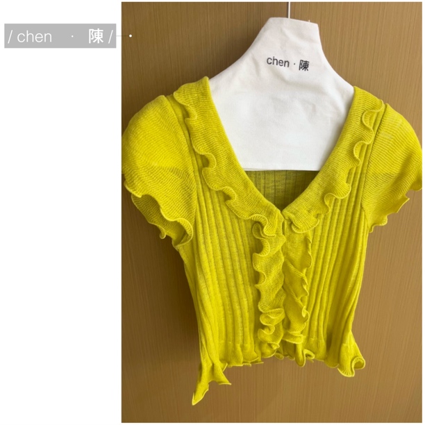 chen·陳夏上新【木耳花边】针织上衣