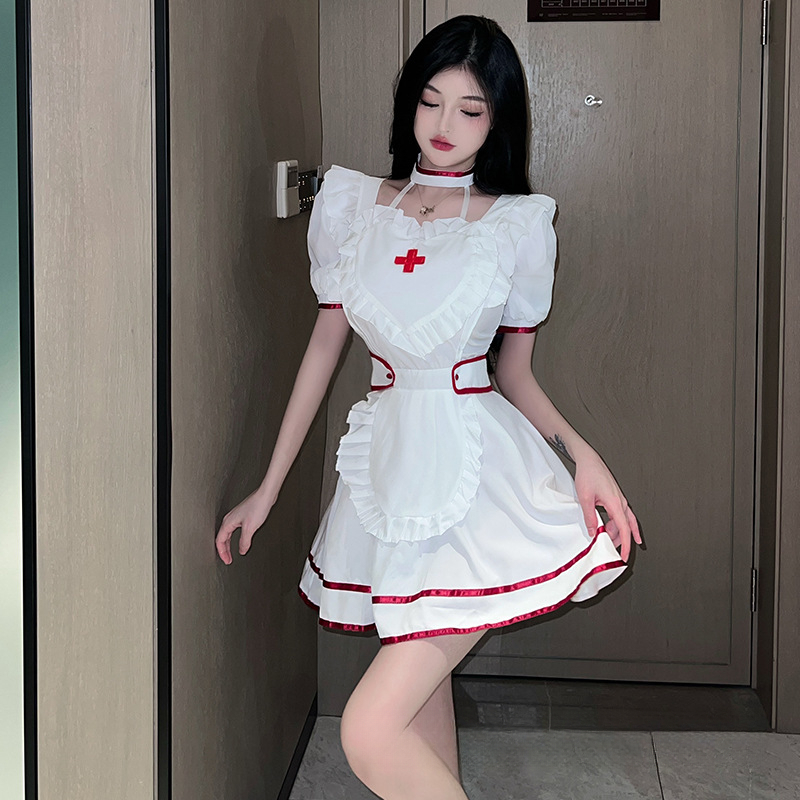 情调纯欲爱心护士制服诱惑性感睡衣服大码装