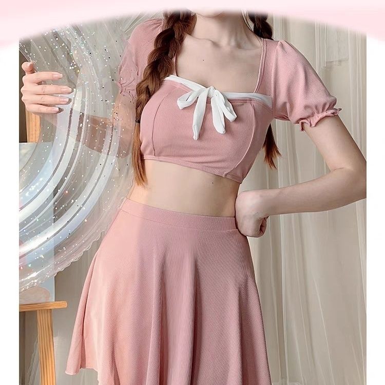 泳衣女孩分体裙式高级感遮肚子显瘦性感纯欲少女保守海边温泉泳衣