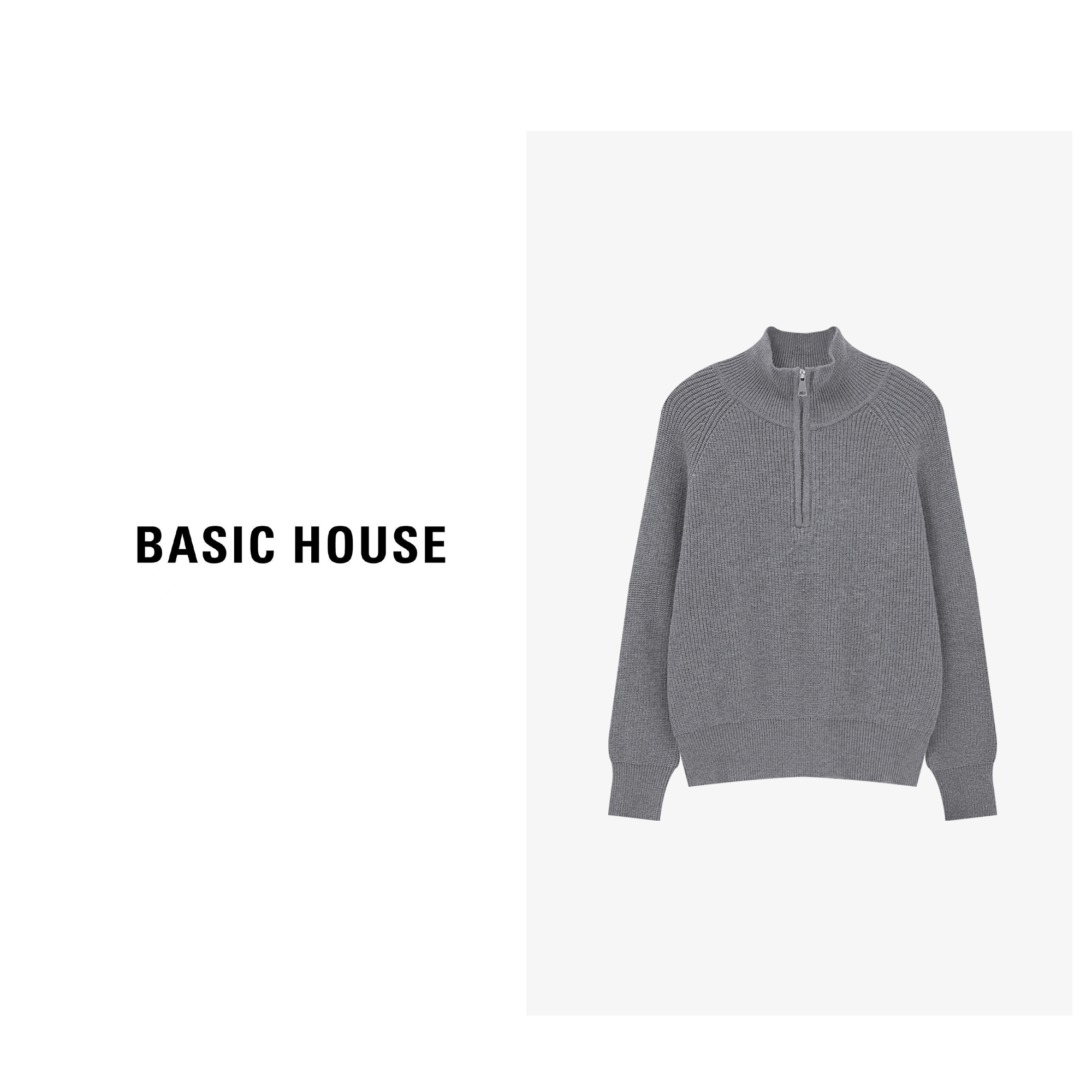 【赵老板专享】Basic House/百家好百搭老钱风翻领毛衣-B0625B5ENK2