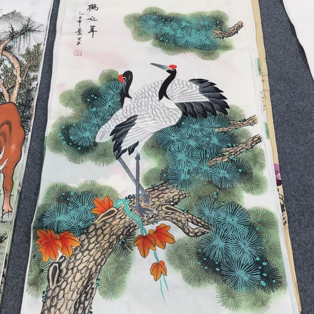 国画尺寸50X100手绘作品