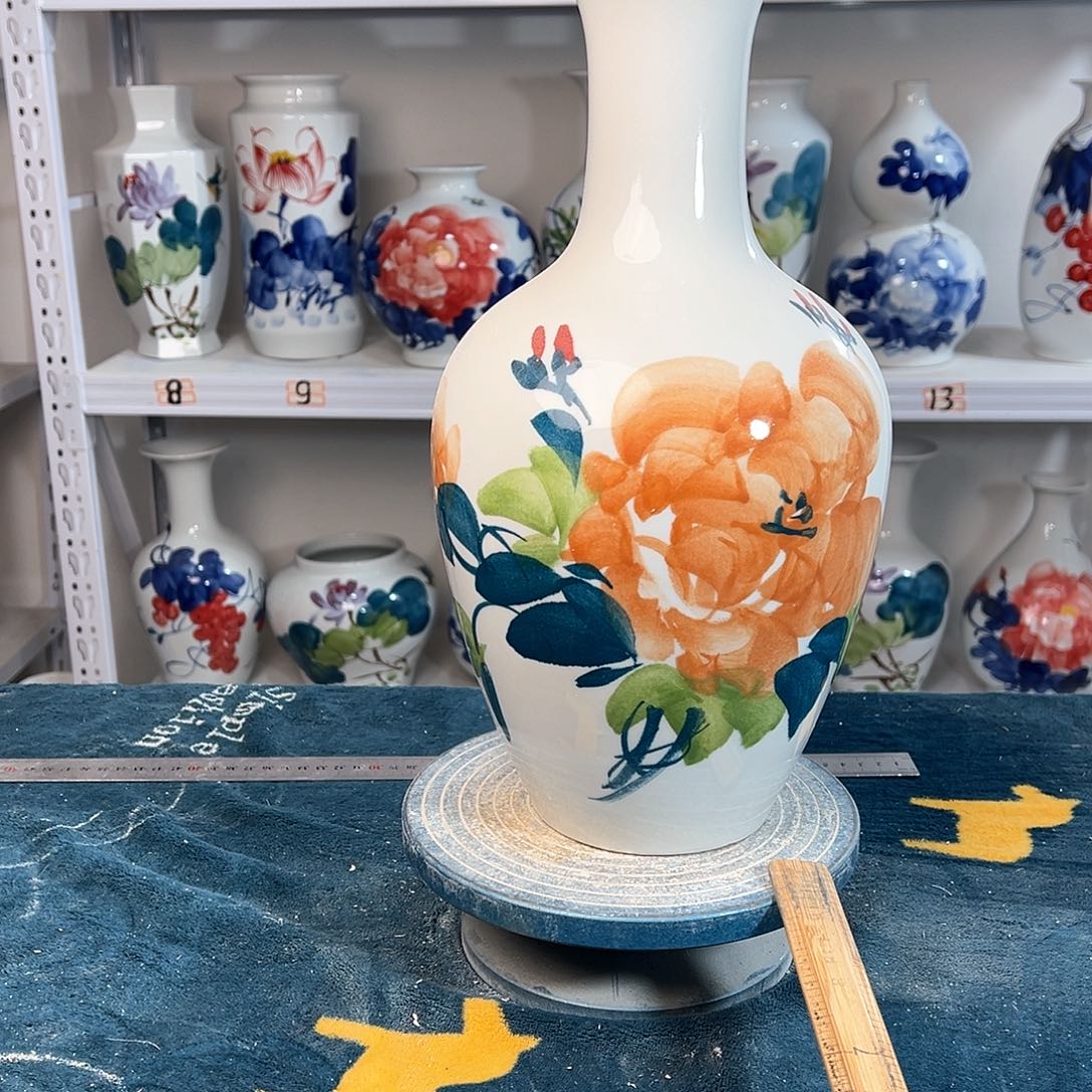 摆件景德镇陶瓷棒黄牡