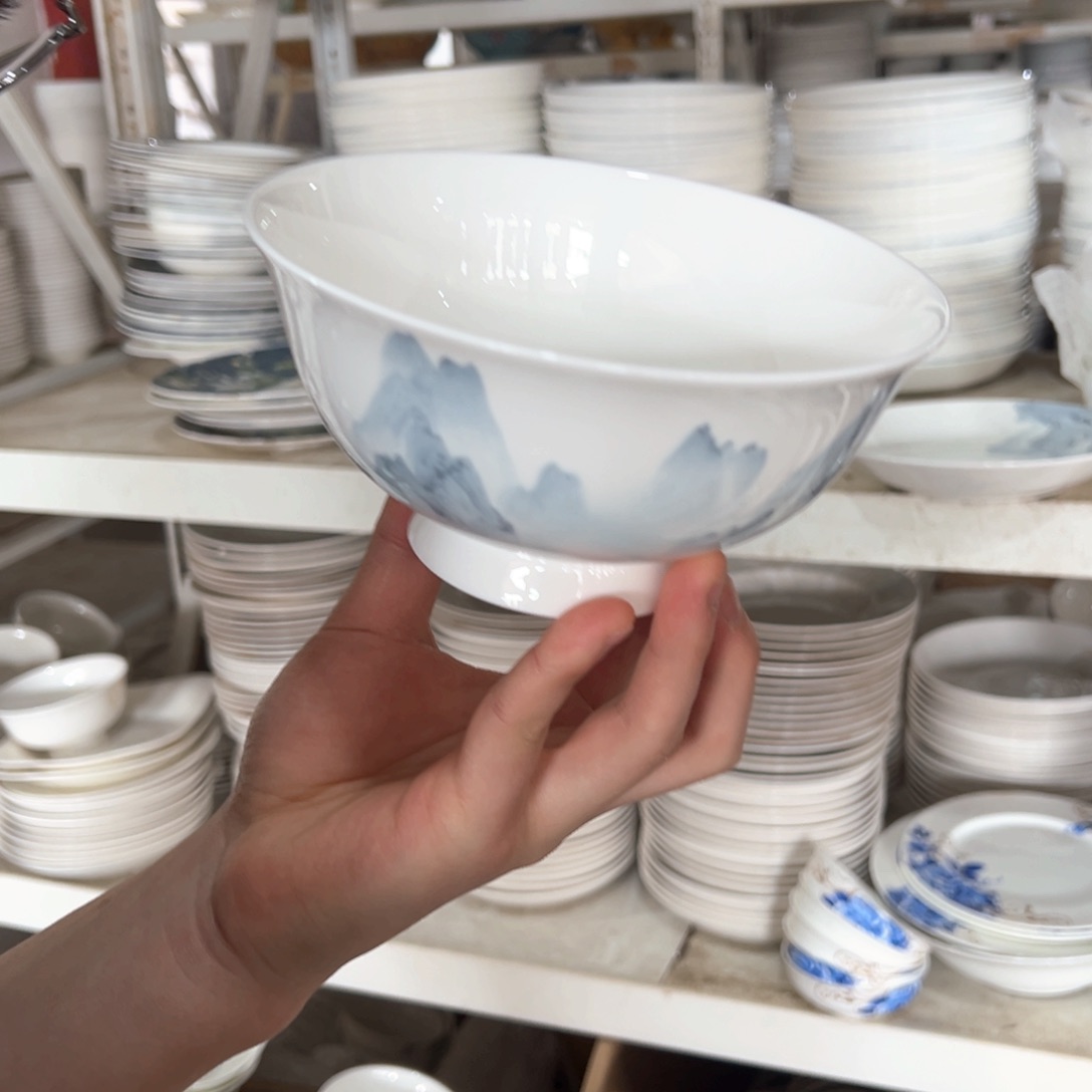 瓷千里江山面碗6个