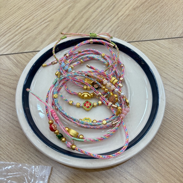 合成金属手链 五彩绳锦纶手绳手链端午节祝福可调节