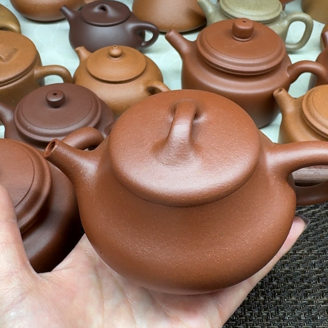 紫砂茶壶微瑕，柱瓢，220CC