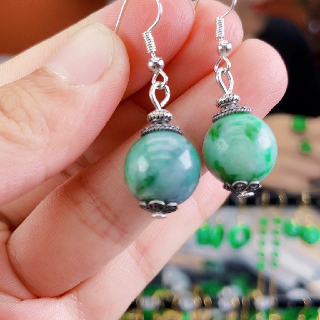 翡翠未镶嵌耳饰饰品