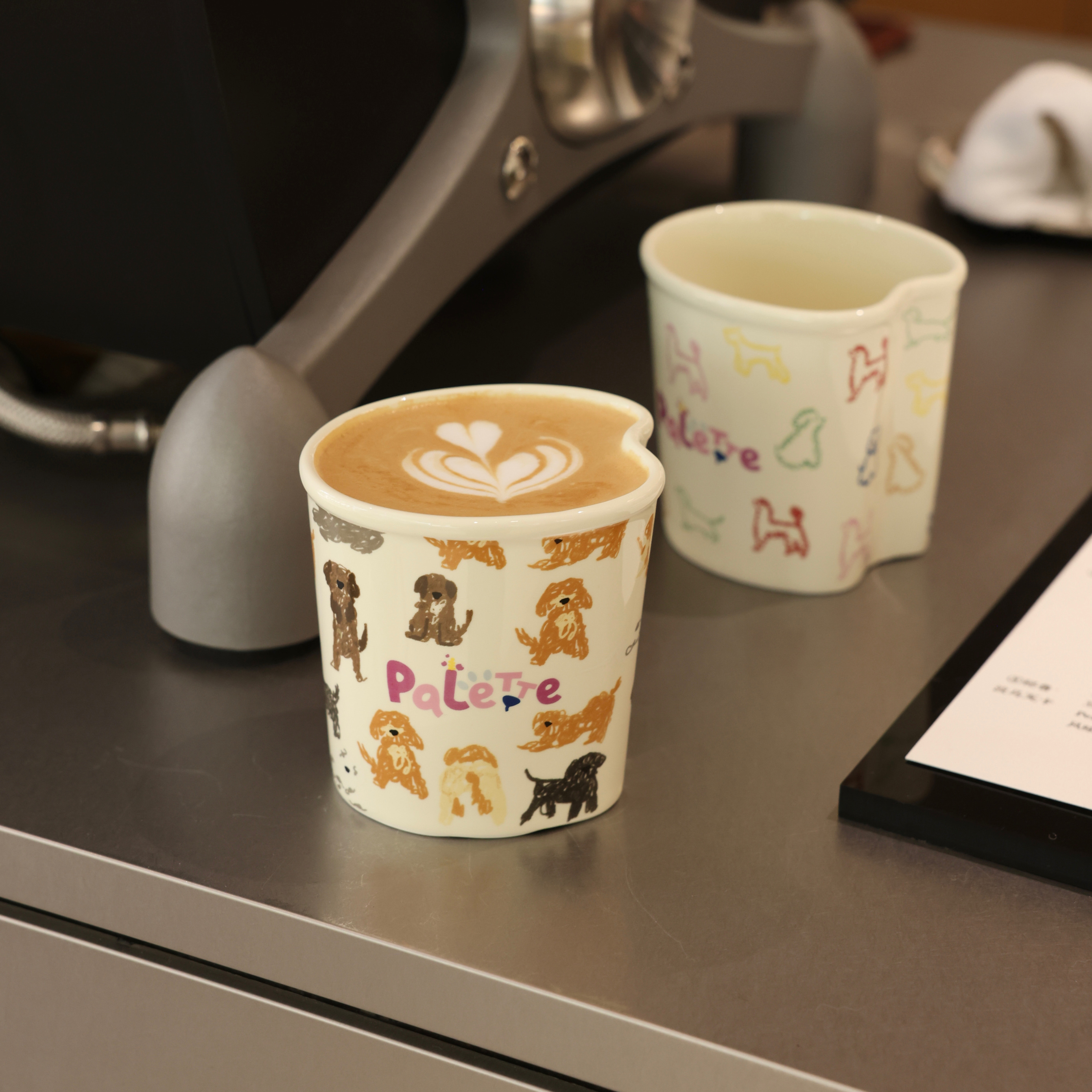 PalettePet春夏人宠同款奶白色调色盘陶瓷宠物水杯