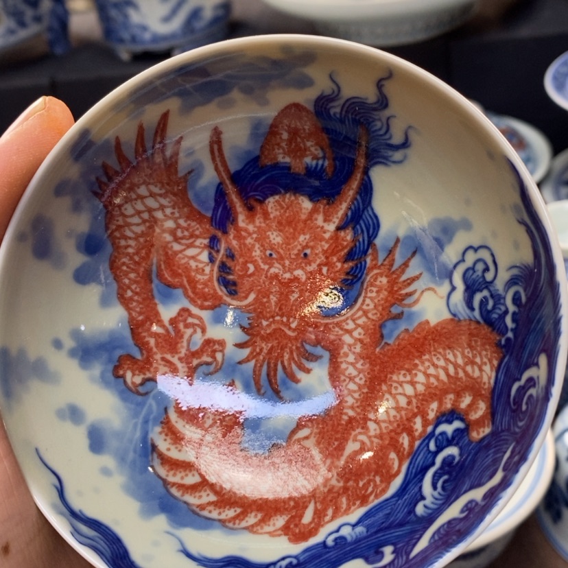 【闪购商品】景德镇青花釉里红主人杯