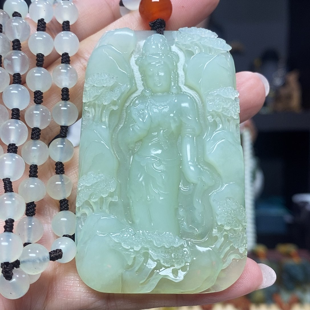 未镶嵌岫玉挂件吊坠项链