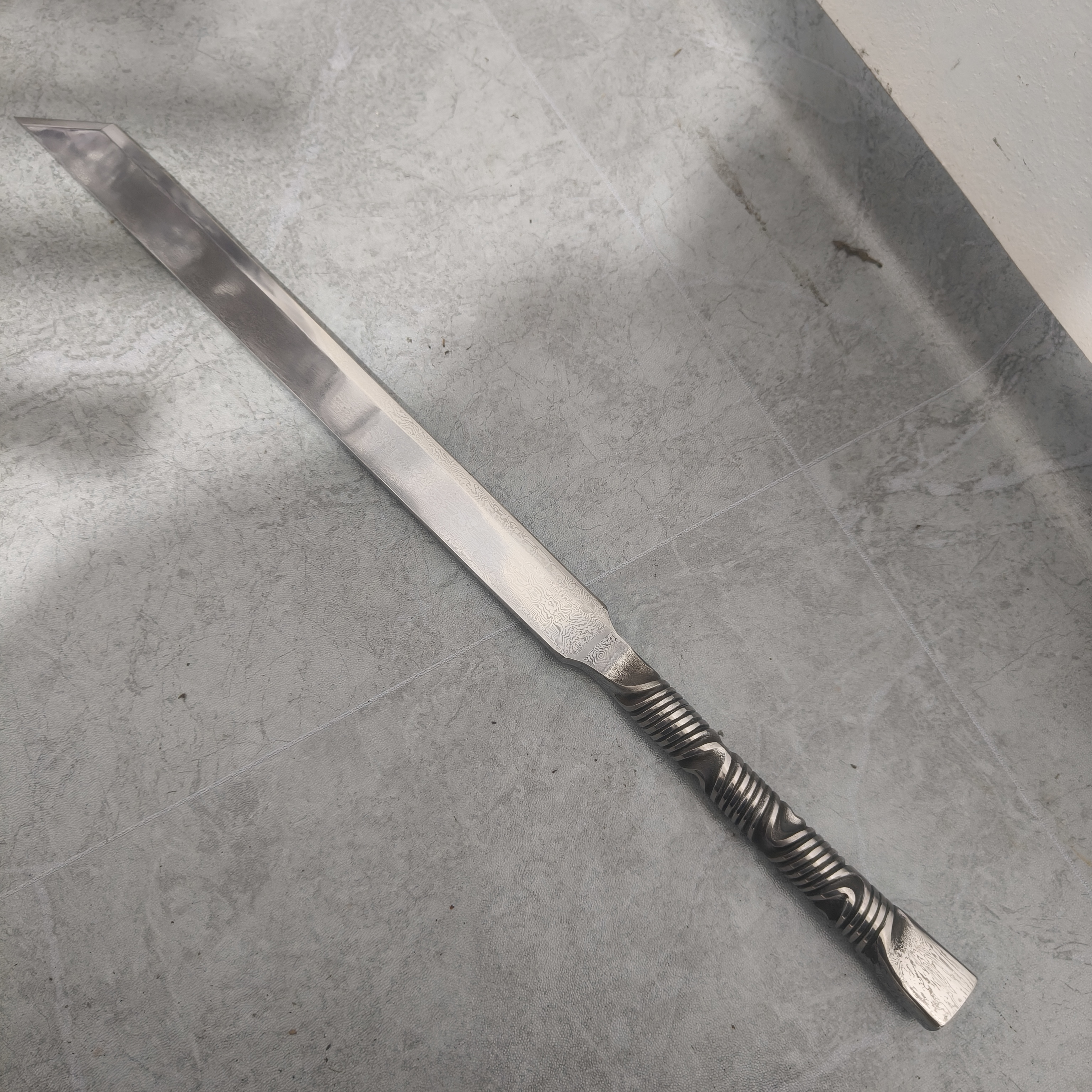 锦衣卫花纹钢一体锻打手柄扭转收藏未开刃