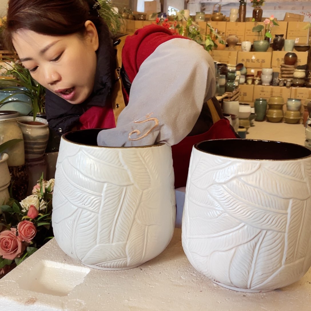 紫砂花盆高度21口径18