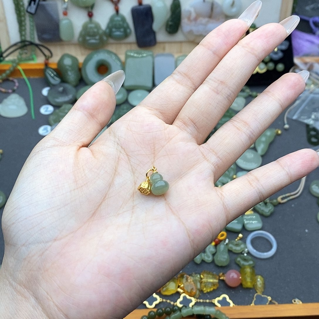 和田玉银S925镶嵌吊坠(不含链)