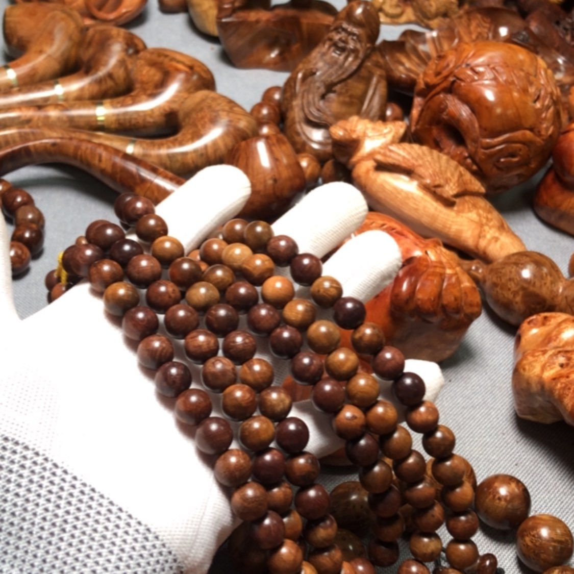 【闪购商品】木麻梨疙瘩火琉璃手把件