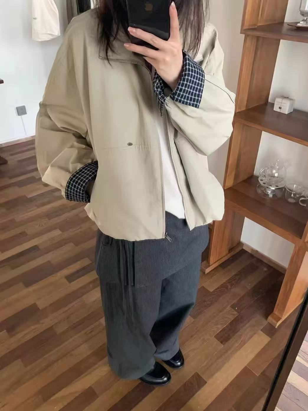 lento短款外套女2025新款早秋季韩系独特工装宽松小个子休闲夹克