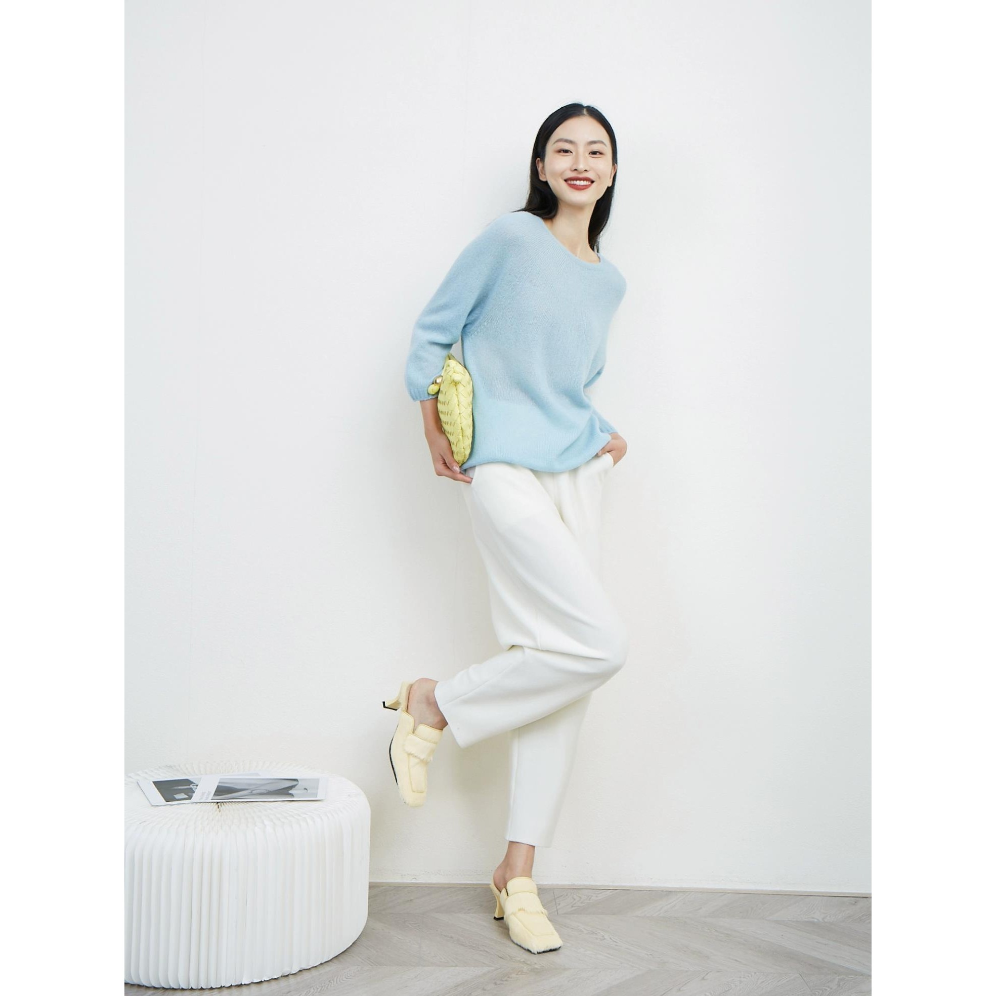 TOFOD 极简高级风 方头穆勒拖鞋 高跟鞋包头拖 211S