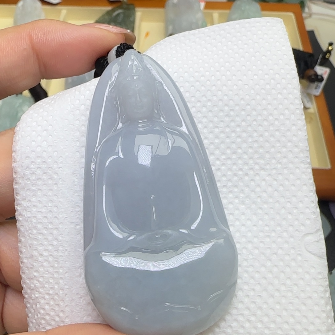 黄***深翡翠未镶嵌颈饰  