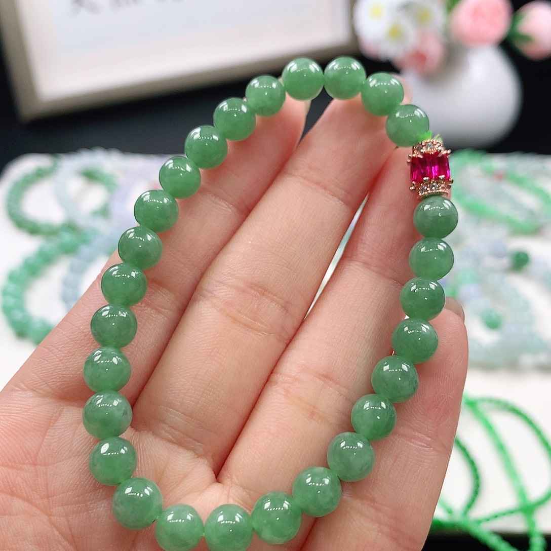 翡翠未镶嵌手链6.6mm