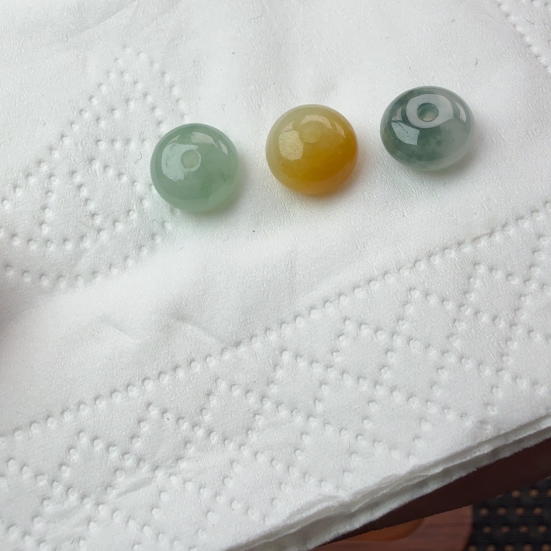 翡翠散珠冰飘花鼓珠直径8