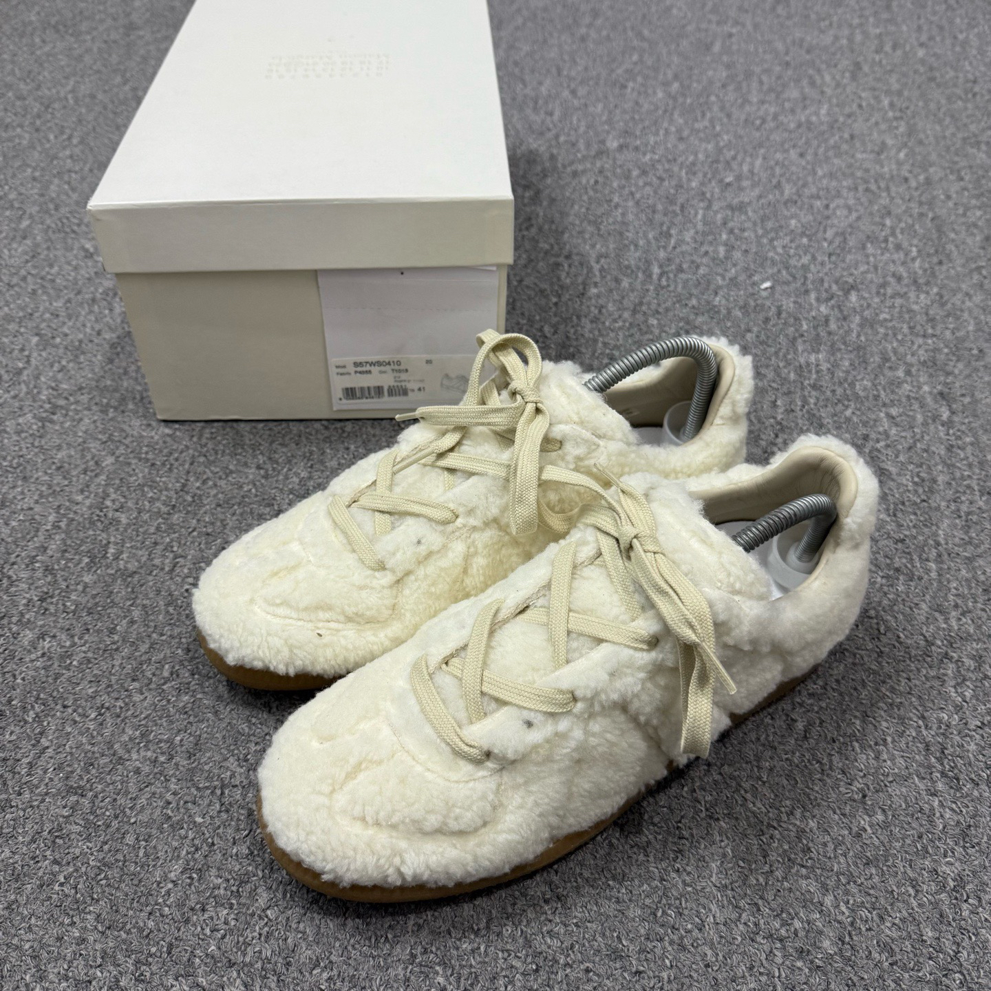 未使用 Maison Margiela/梅森马吉拉 18799087米白色德训鞋41码