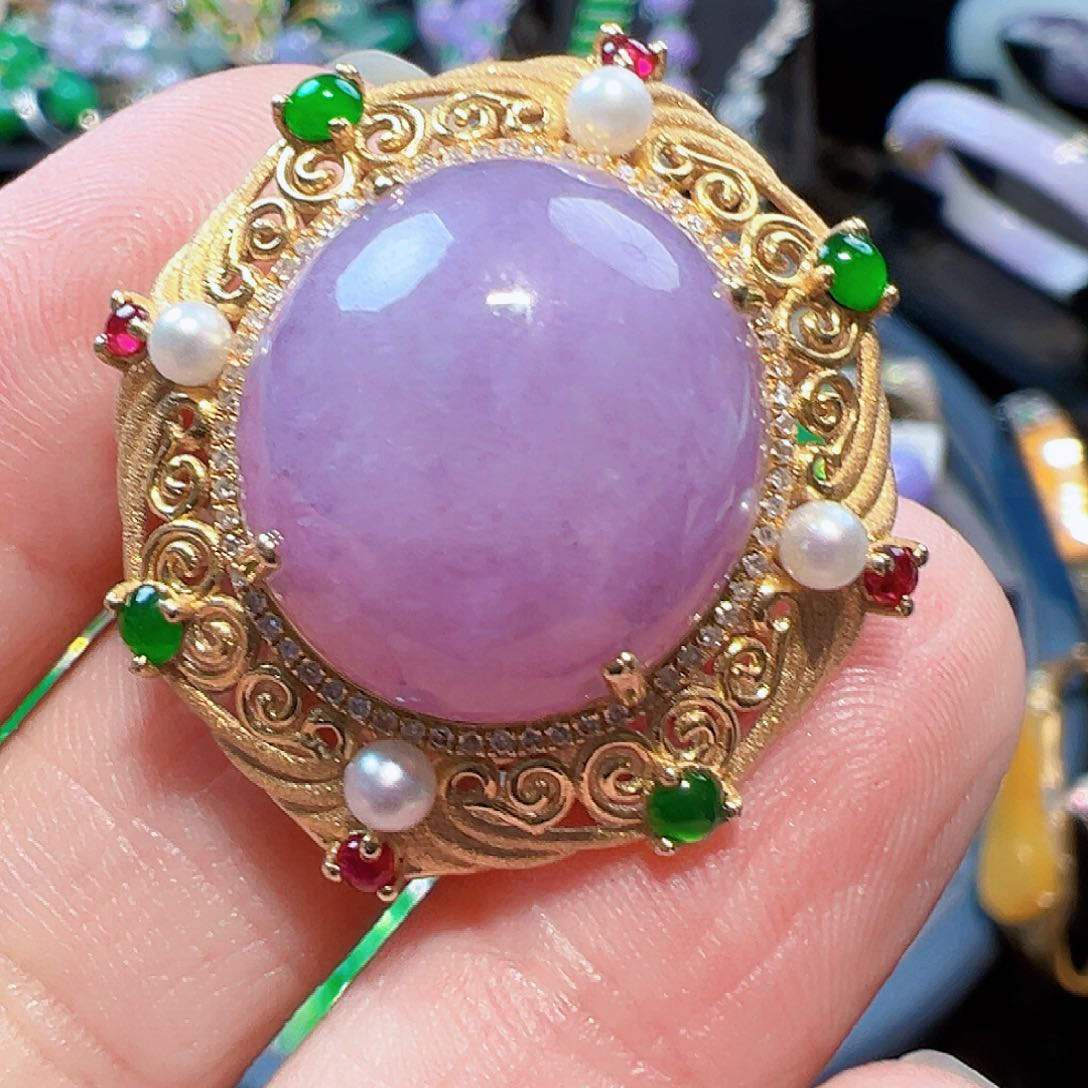 翡翠戒指18K金镶嵌签收后24小时鉴赏期