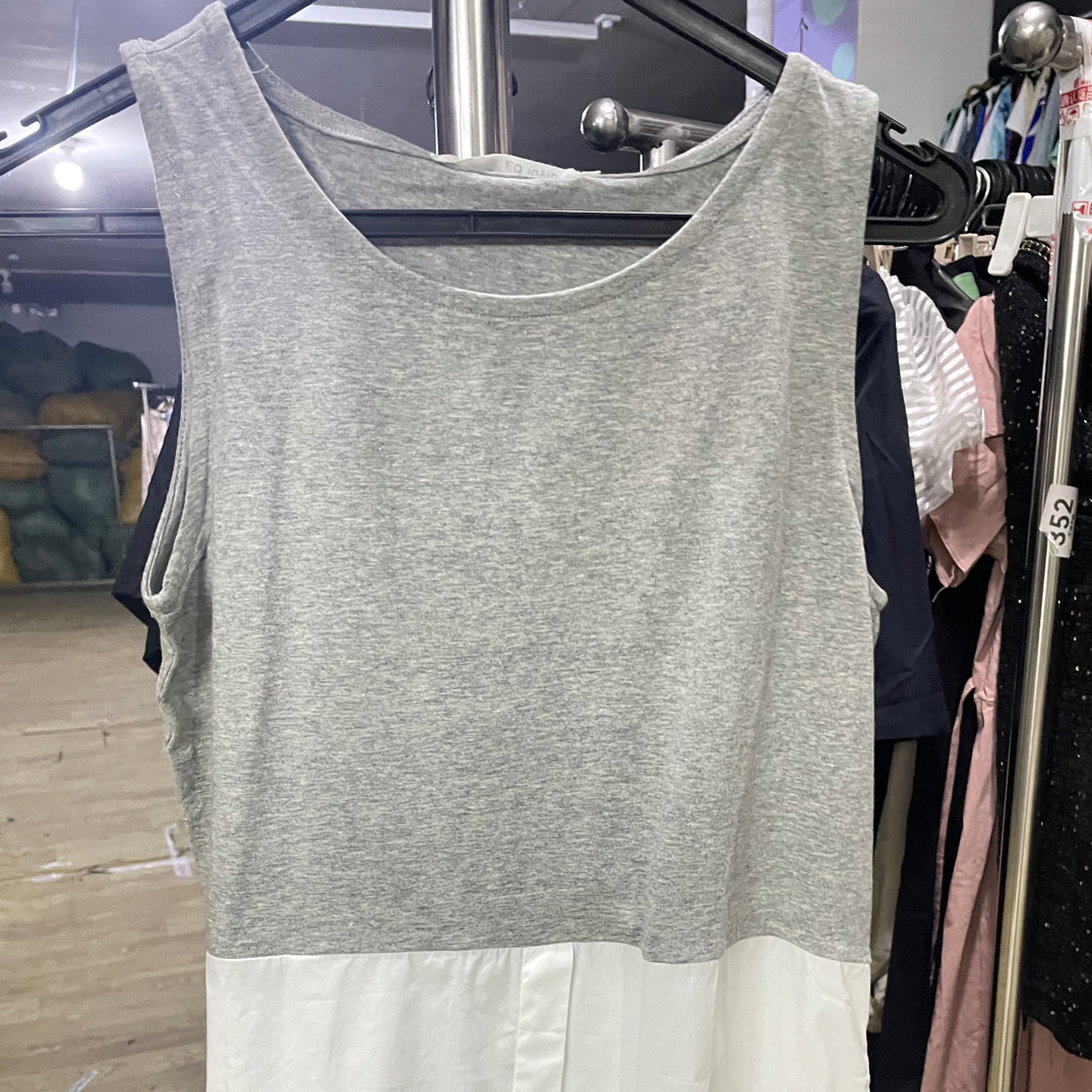 棉质无袖衬衫下摆裙卫衣伴侣内搭打底衫外穿休闲背心