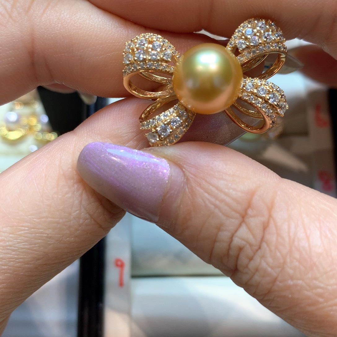 海水珍珠戒指银S925镶嵌