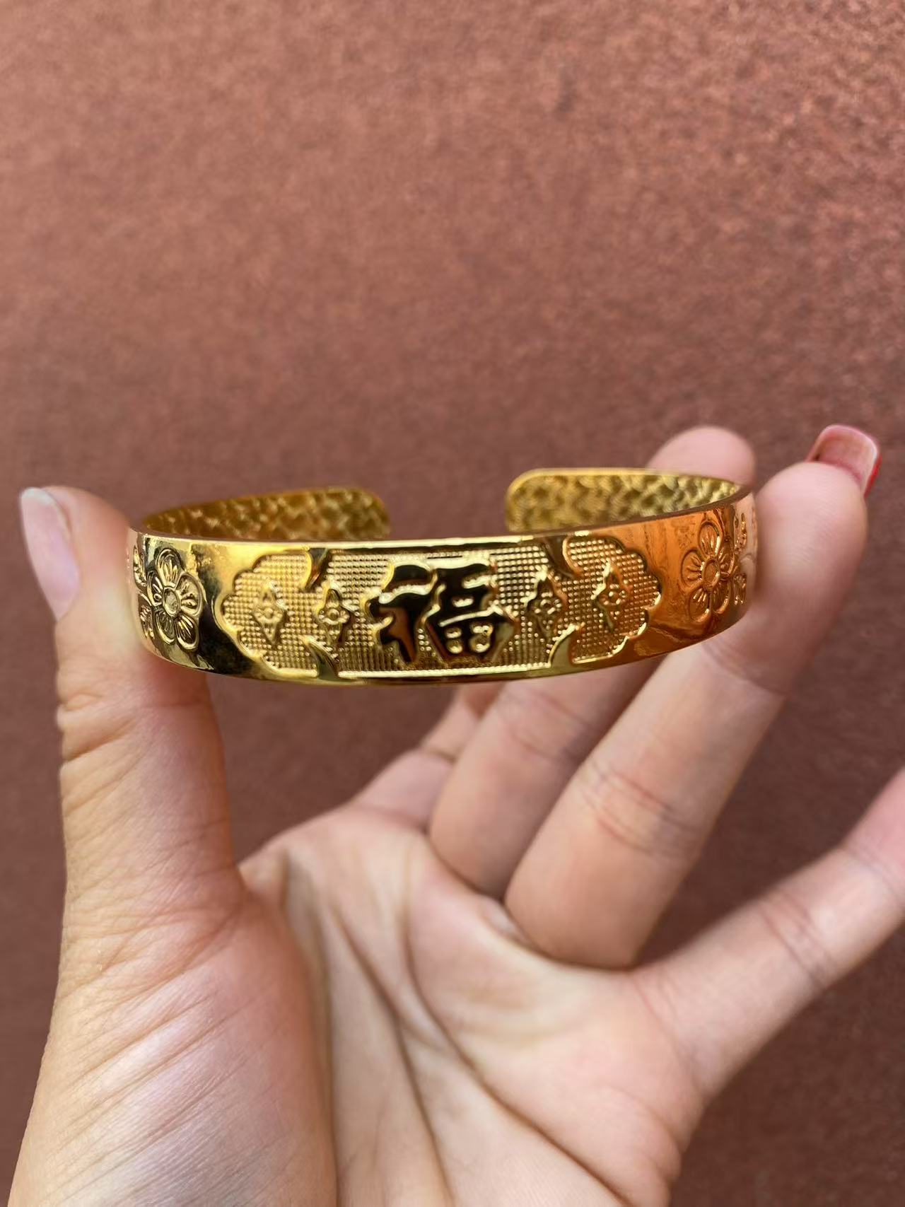 足银手镯 58-福字活口手镯