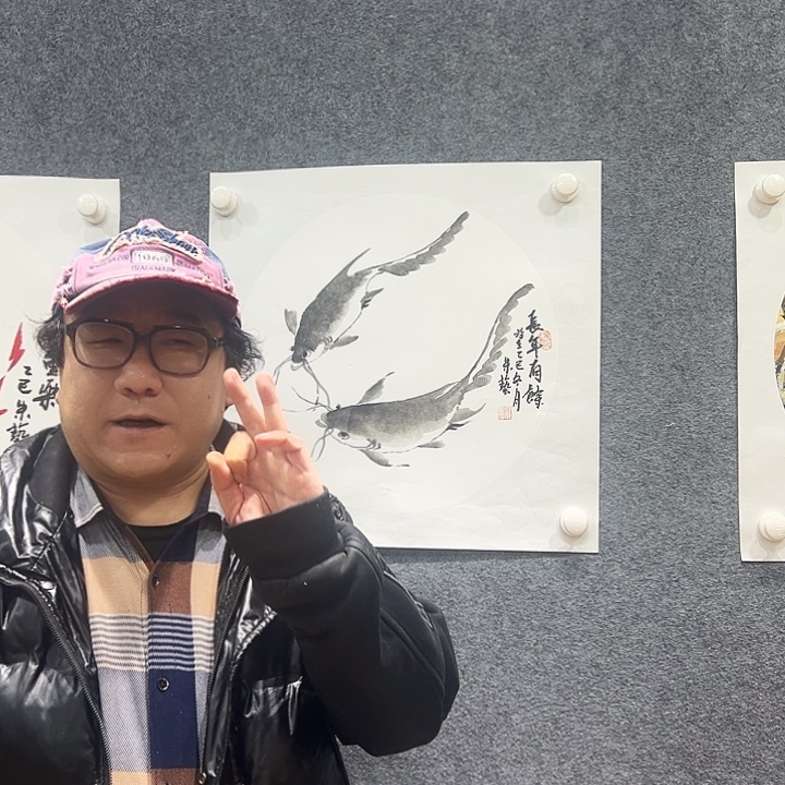 国画知鱼之乐纯手绘