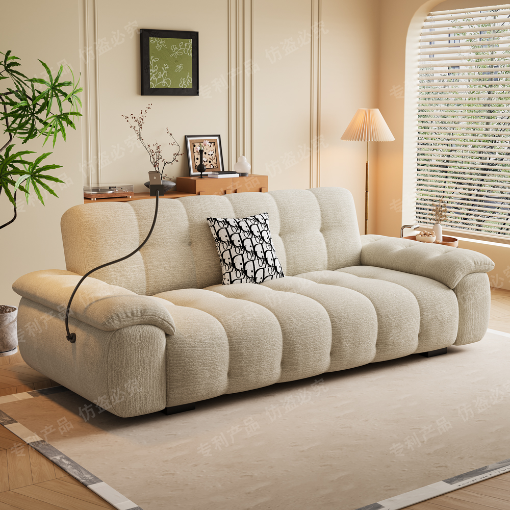 奶油风云朵布艺沙发雪尼尔公寓房现代客厅公寓房直排大小户型沙发