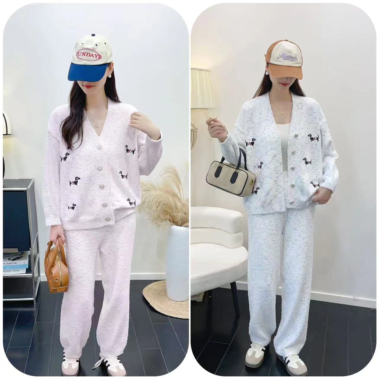 软绵绵满印小狗开衫可家居可外出套装