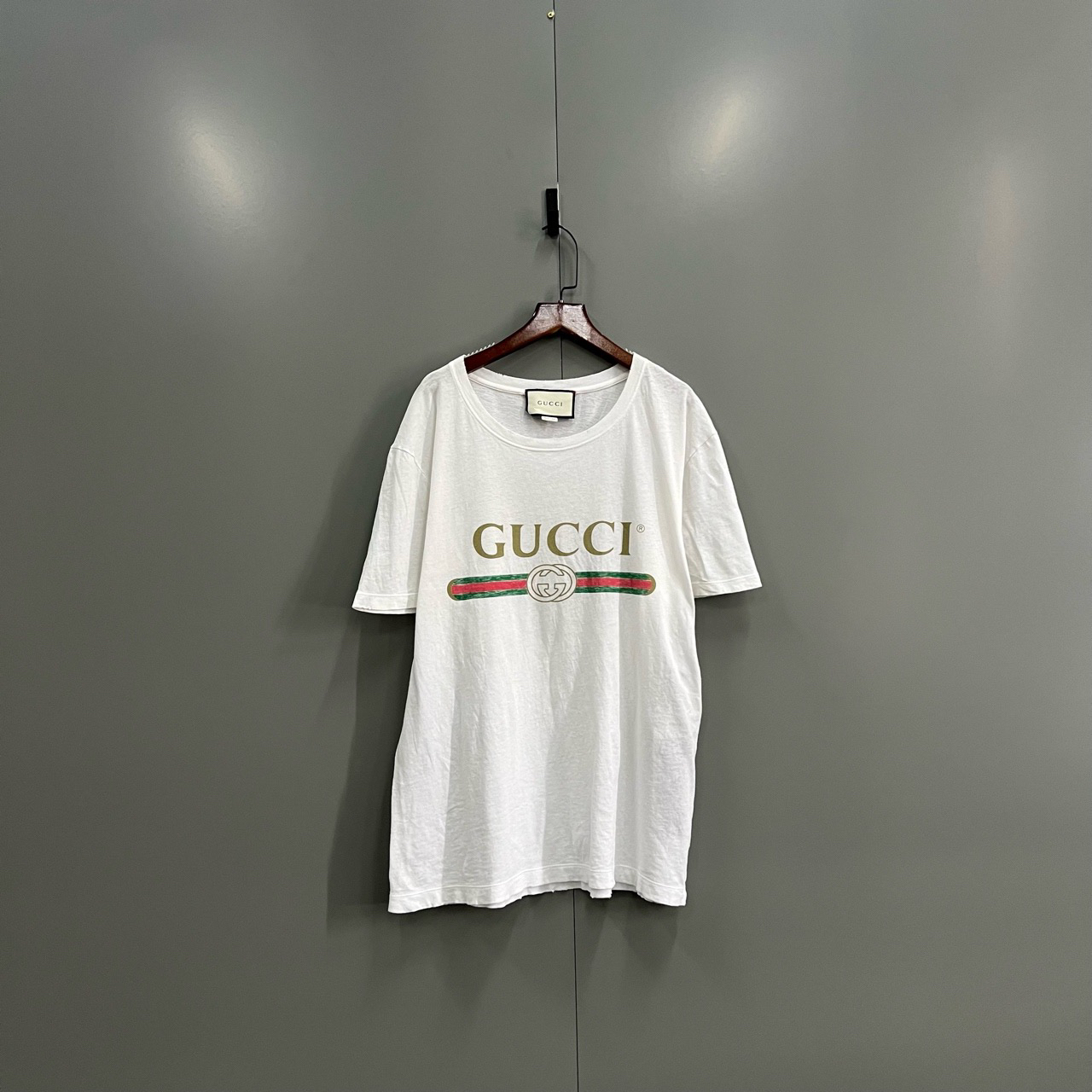 95新 GUCCI/古驰 （bb）古驰 白色腰带logo短袖 M码