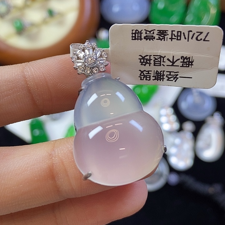 玛瑙/玉髓银S925镶嵌颈饰葫芦