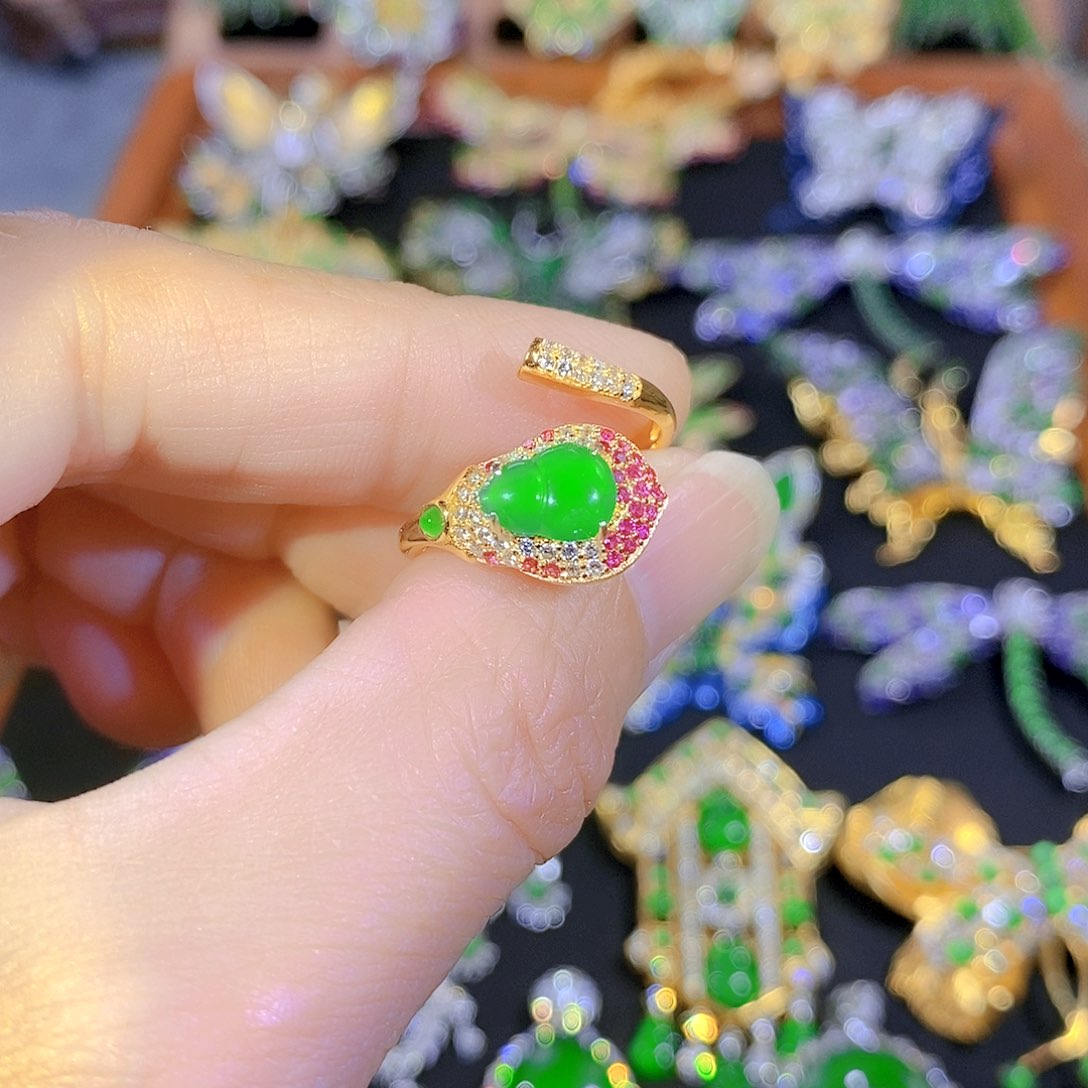 吊坠(不含链)银S925镶嵌翡翠