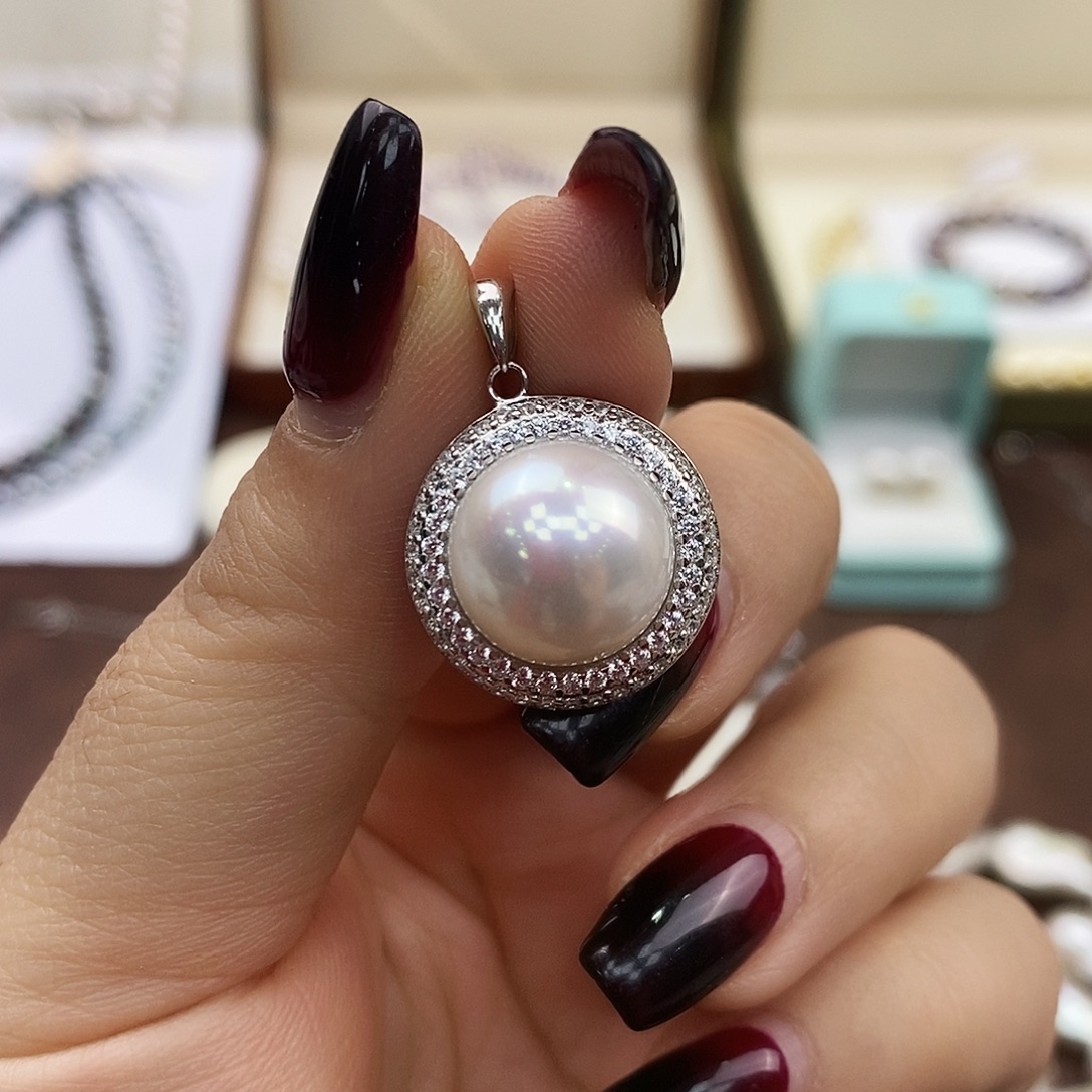 颈饰淡水珍珠银S925镶嵌